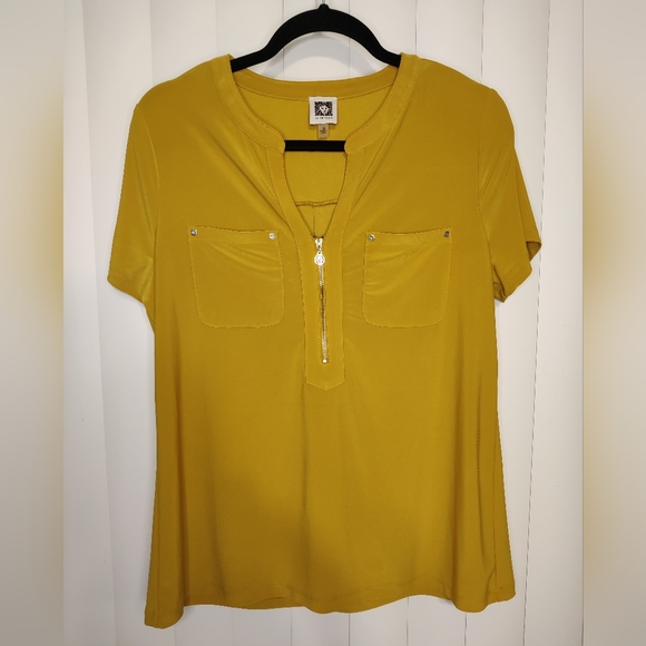 Anne Klein Tops - Anne Klein Mustard Yellow Blouse size medium